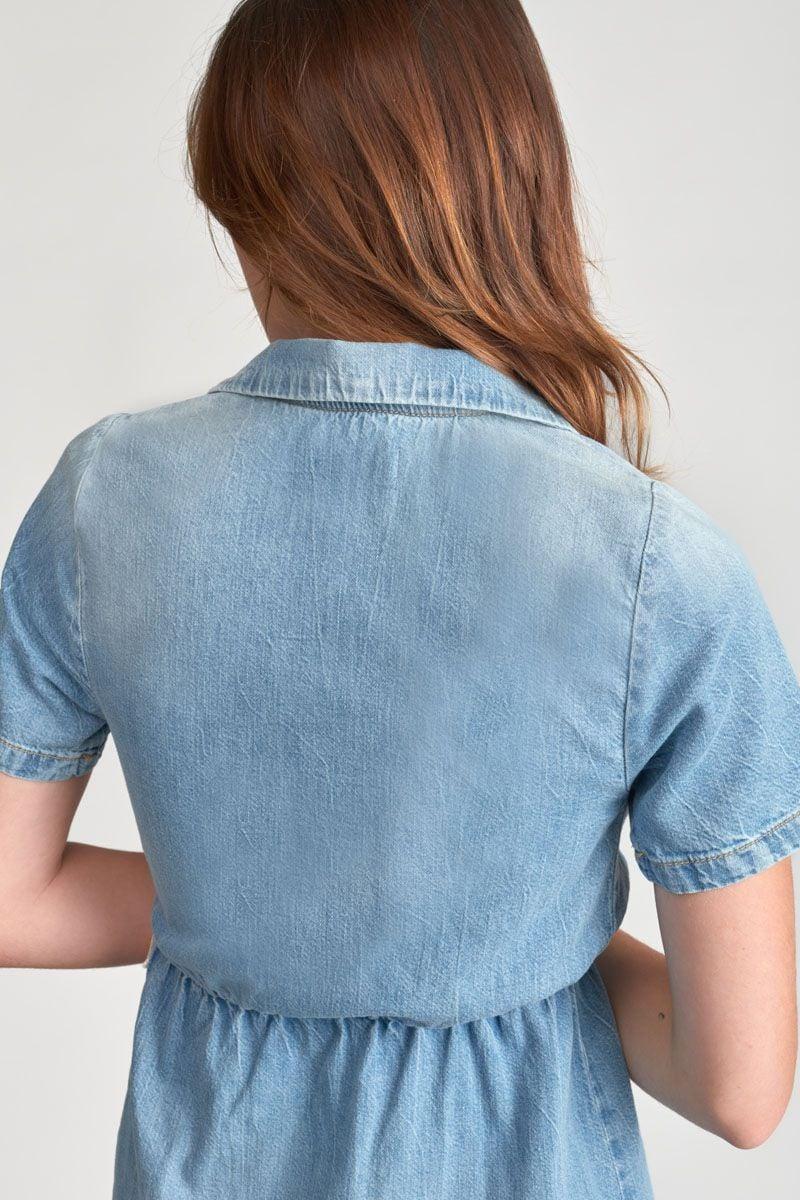 Le Temps Des Cerises Robe Yahya En Jeans Bleu Clair