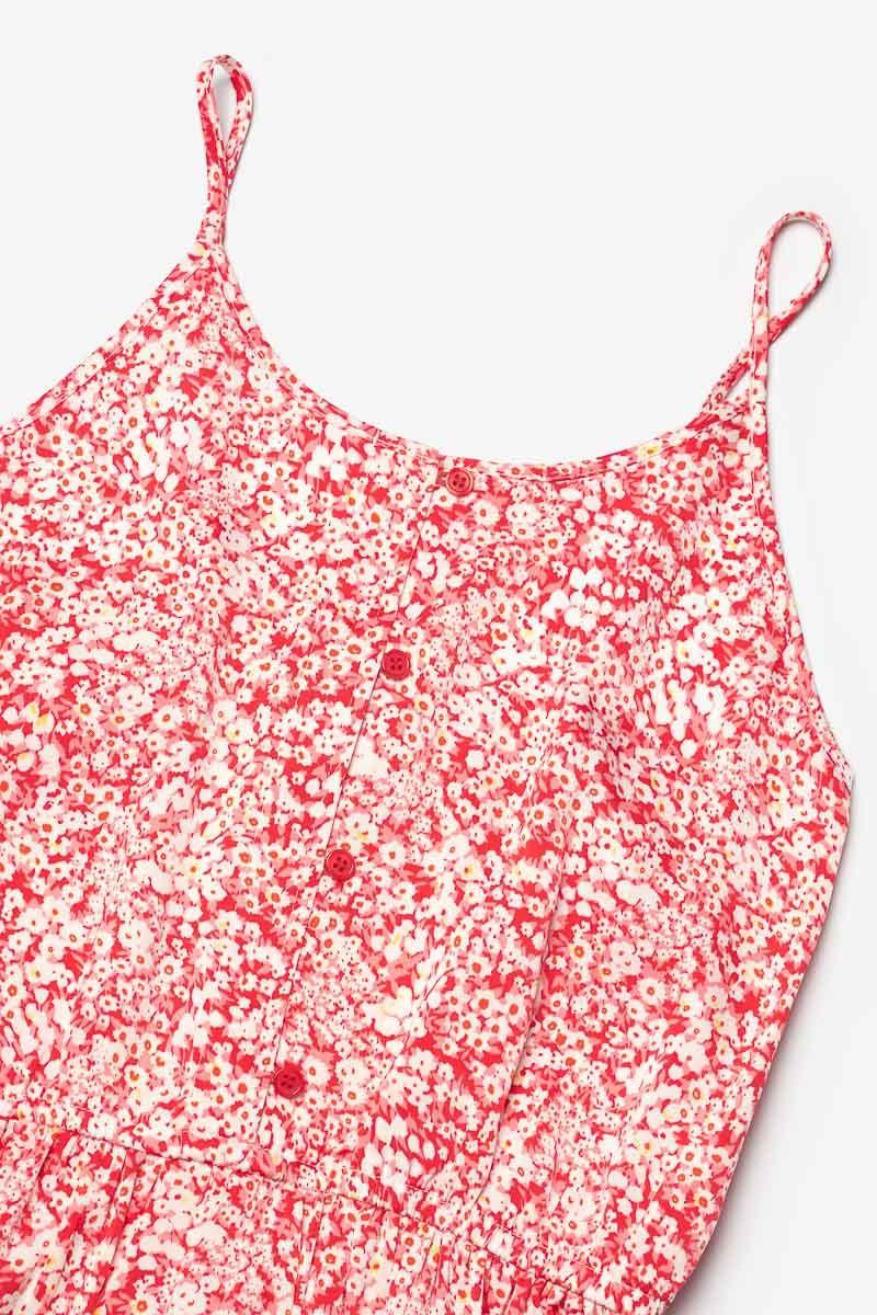 Le Temps Des Cerises Robe Yuligi à Motif Floral Rouge