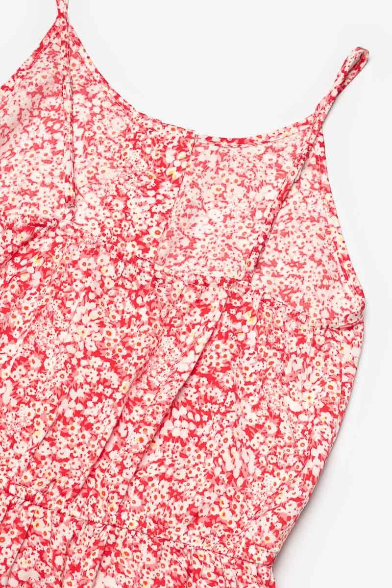 Le Temps Des Cerises Robe Yuligi à Motif Floral Rouge