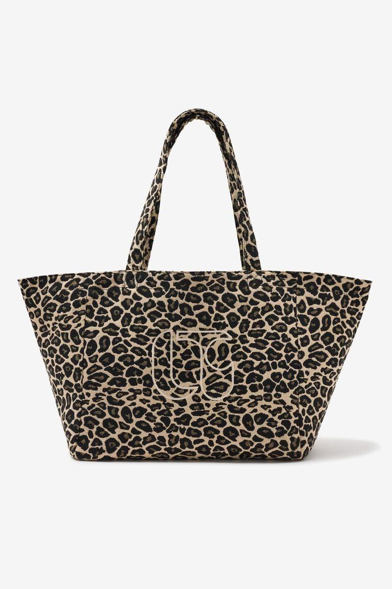 Le Temps Des Cerises Sac Cabas Dalia à Motif Léopard