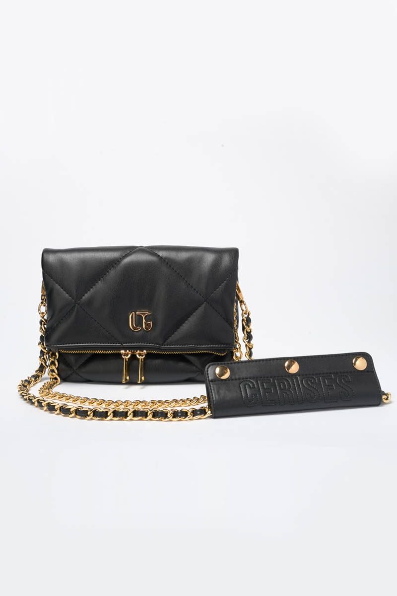 le temps des cerises Sac mini à bandoulière Lise noir