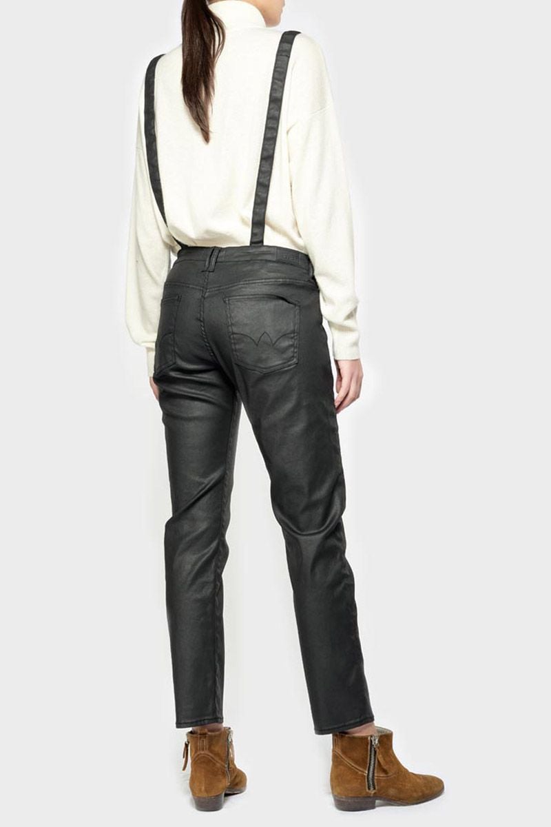 Le Temps Des Cerises Salopette Ali En Jeans Noir Enduit