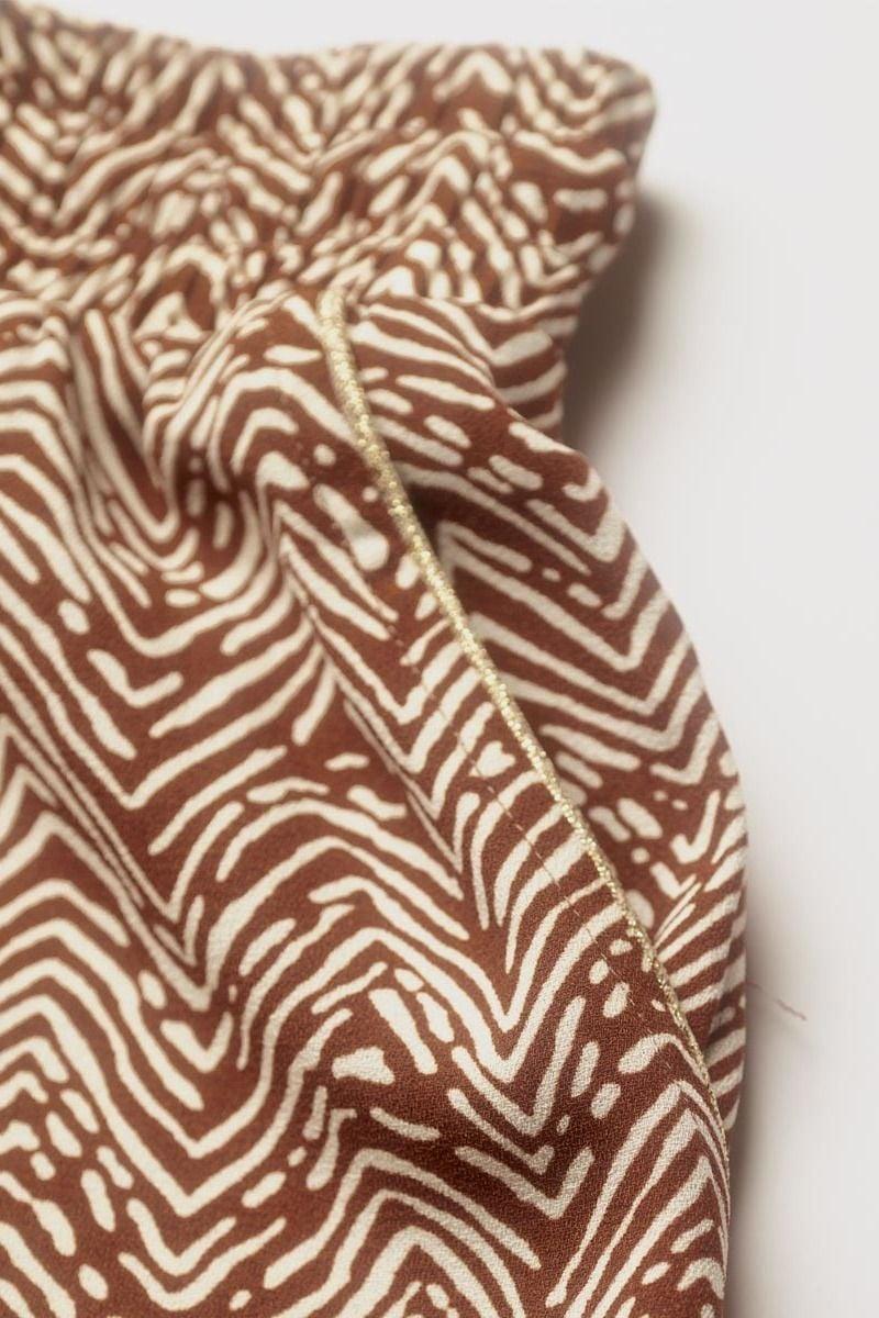 Le Temps Des Cerises Short à Motif Ethnique Calvigi Marron
