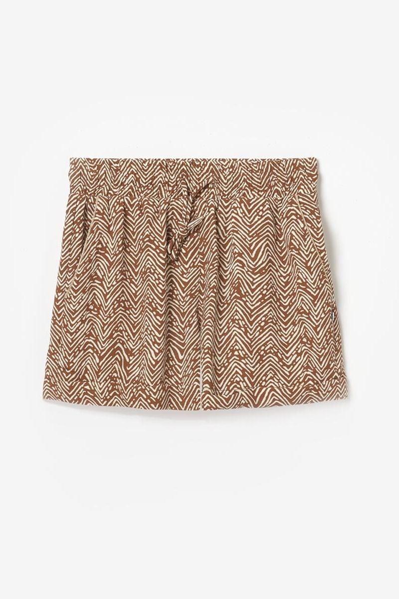 le temps des cerises Short à motif ethnique Calvigi marron