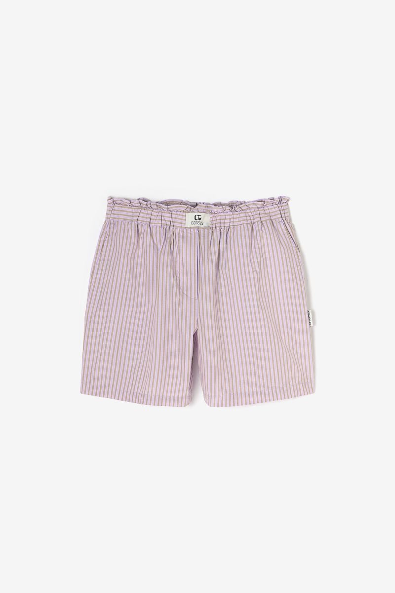 le temps des cerises Short Agapegi violet à rayures