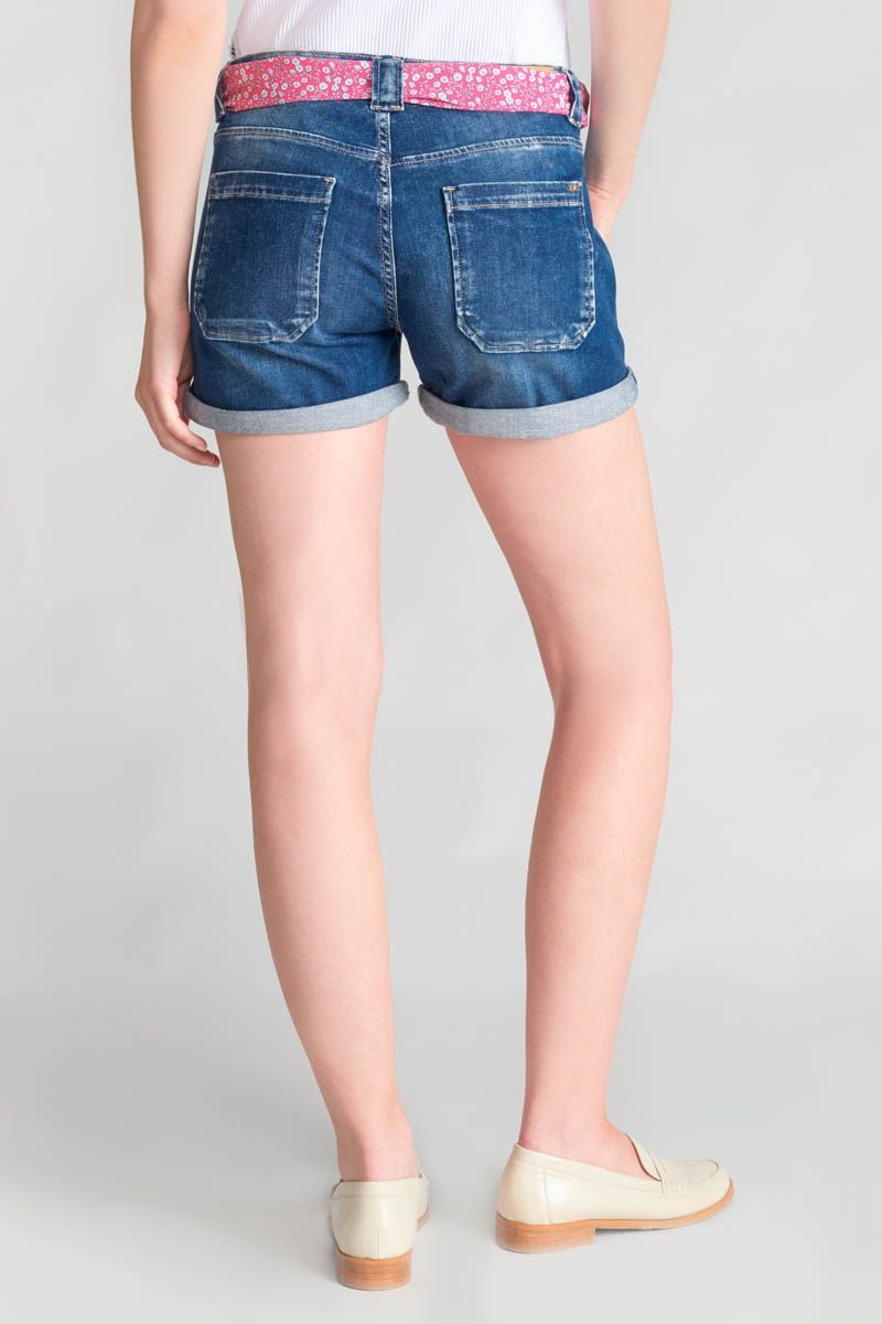 Le Temps Des Cerises Short Bloom En Jeans Bleu Foncé