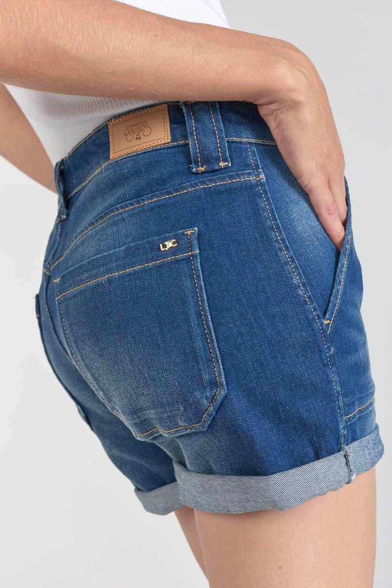 Le Temps Des Cerises Short Bloom En Jeans Bleu Foncé