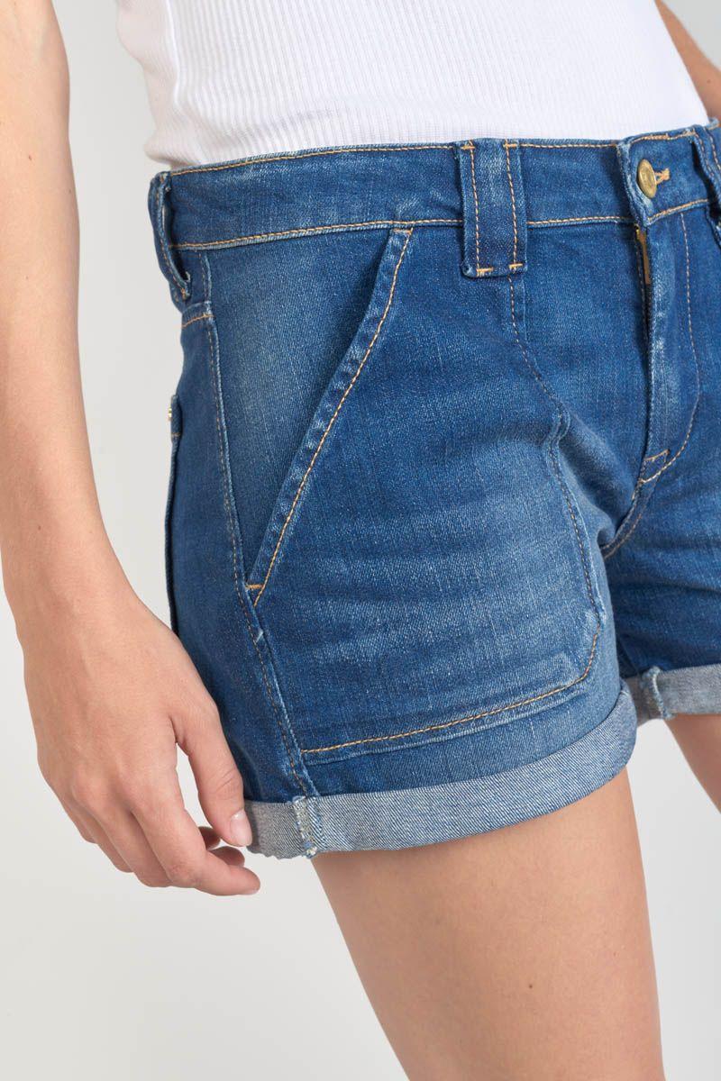 Le Temps Des Cerises Short Bloom En Jeans Bleu Foncé