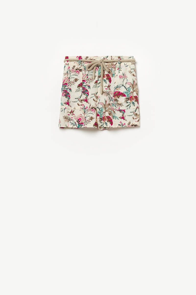 le temps des cerises Short Celestgi à motif tropical