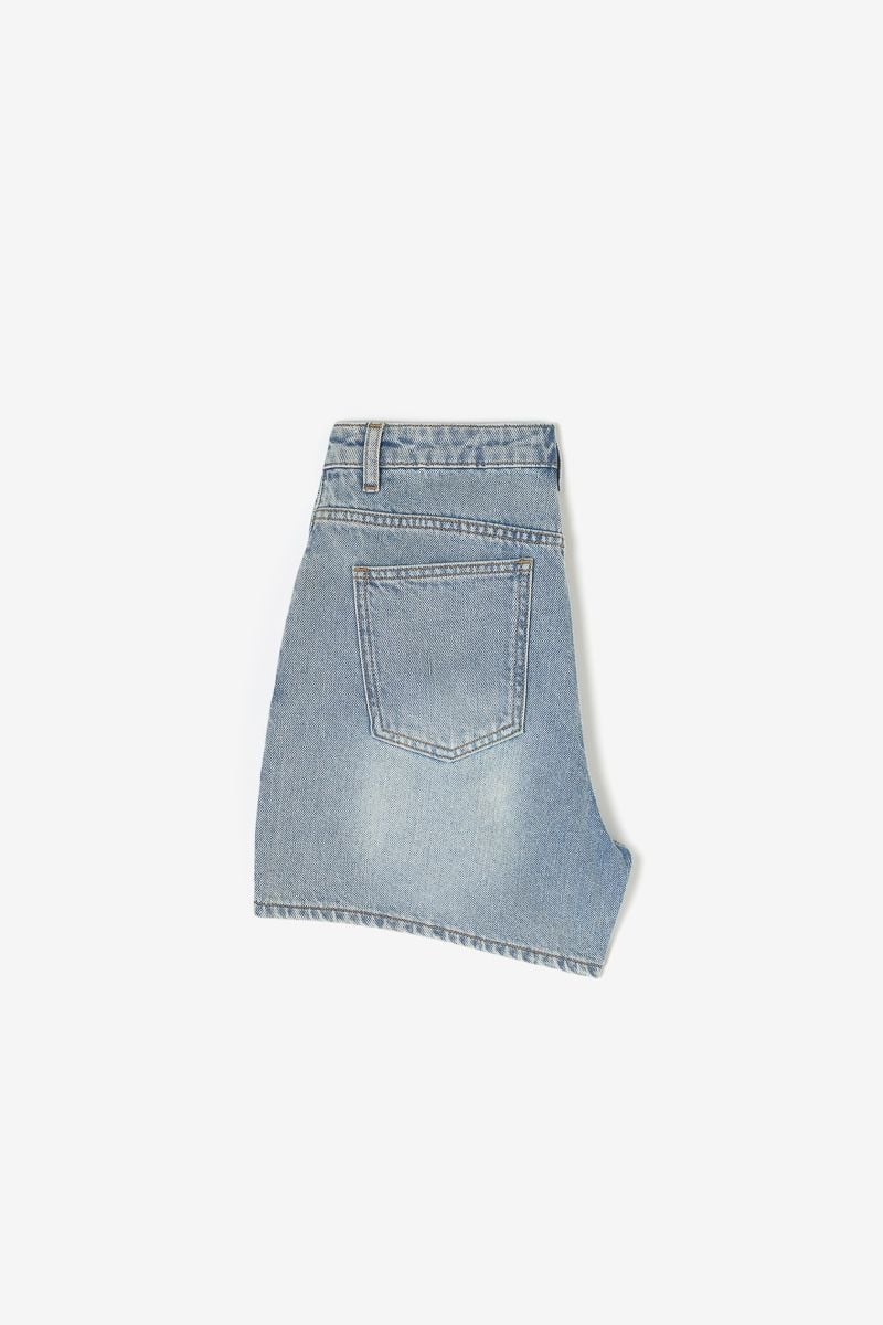 Le Temps Des Cerises Short Dionygi En Jeans Bleu Délavé