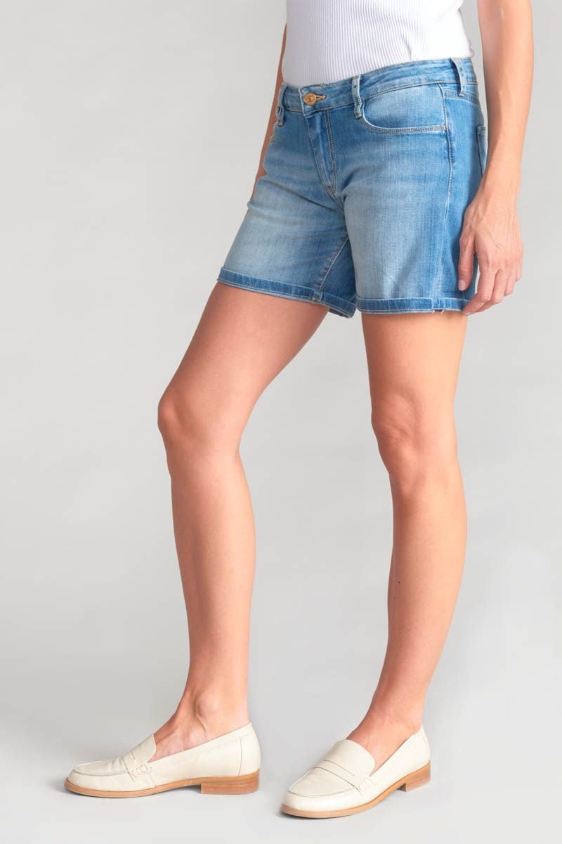 Le Temps Des Cerises Short Janka En Jeans Bleu Délavé