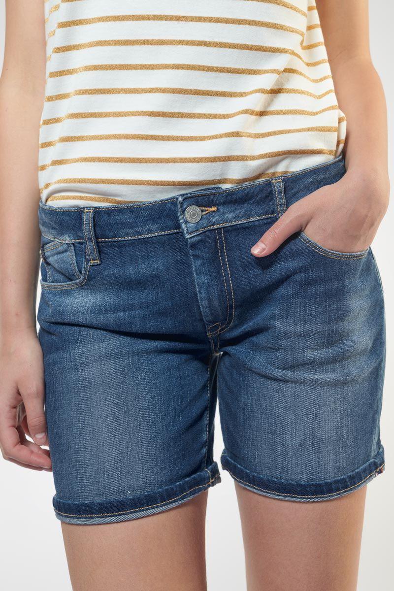 Le Temps Des Cerises Short Janka En Jeans Bleu Délavé