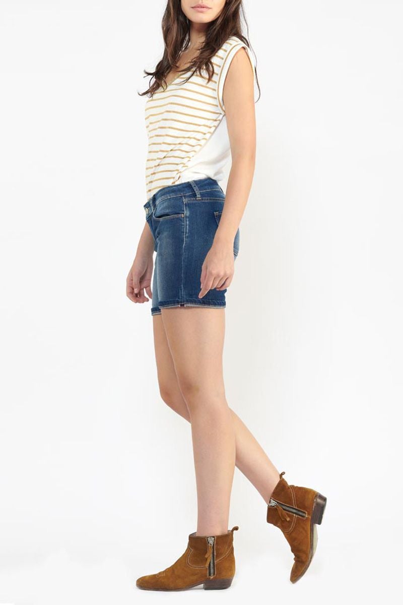 Le Temps Des Cerises Short Janka En Jeans Bleu Délavé