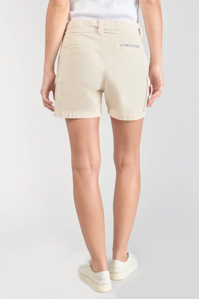 Le Temps Des Cerises Short Kallist En Lin Mélangé Beige