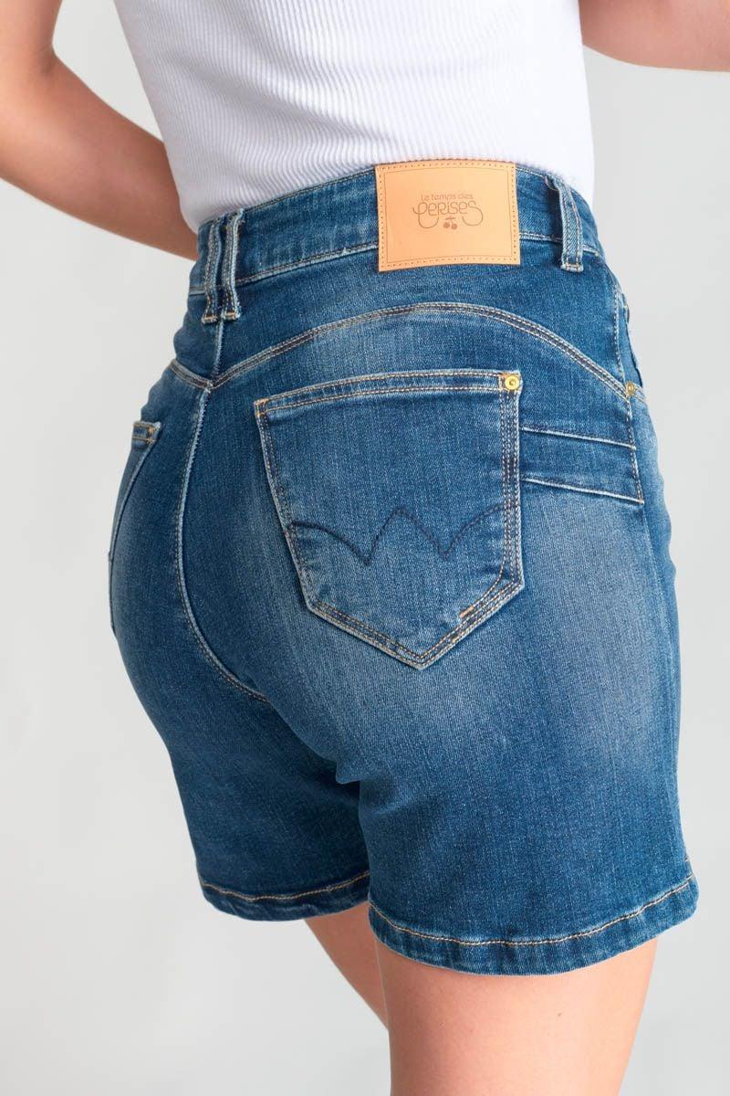 Le Temps Des Cerises Short Katie En Jeans Bleu Délavé