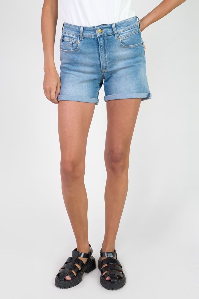 le temps des cerises Short Katie en jeans bleu délavé