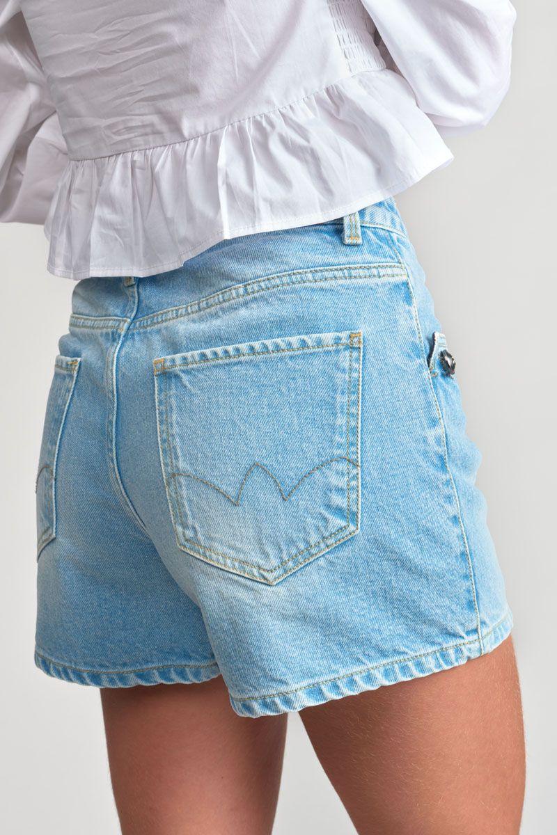 Le Temps Des Cerises Short Lemi En Jeans Bleu Clair