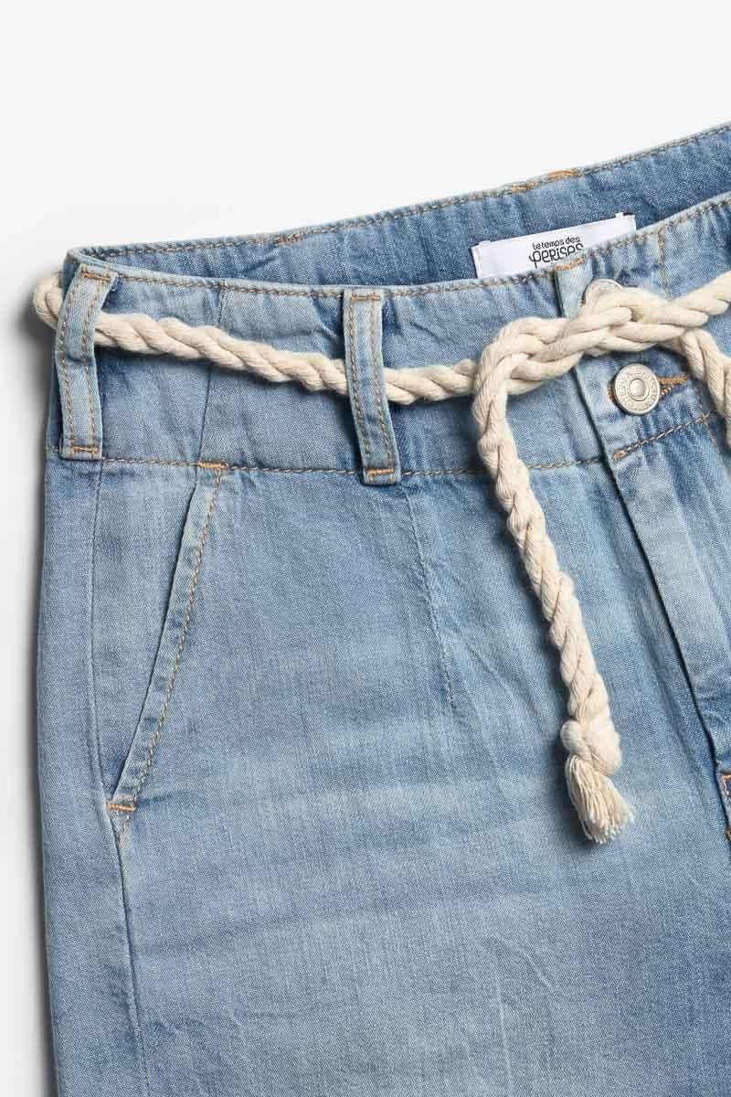 Le Temps Des Cerises Short Loona En Jeans Bleu Clair