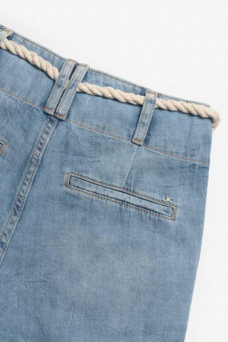 Le Temps Des Cerises Short Loona En Jeans Bleu Clair