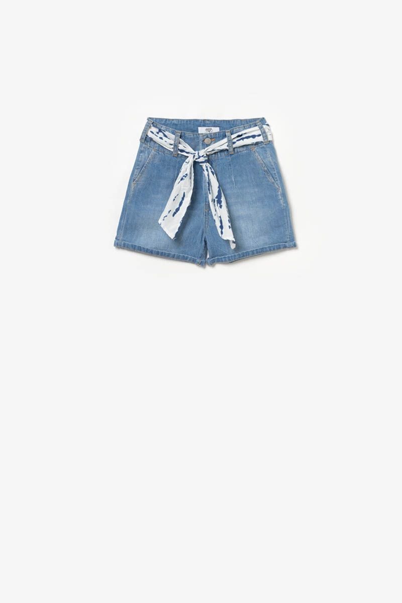 Le Temps Des Cerises Short Loona En Jeans Bleu Clair