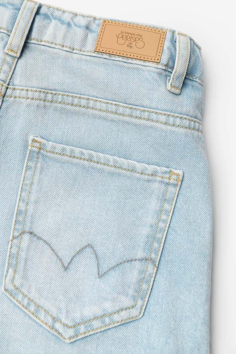 Le Temps Des Cerises Short Loua Taille Haute En Jeans Bleu