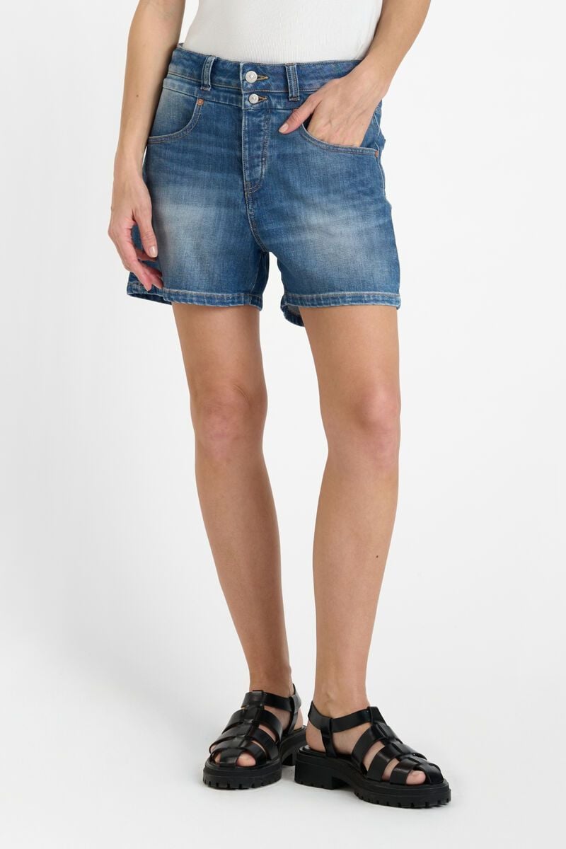 Le Temps Des Cerises Short Mara En Jeans Bleu Délavé