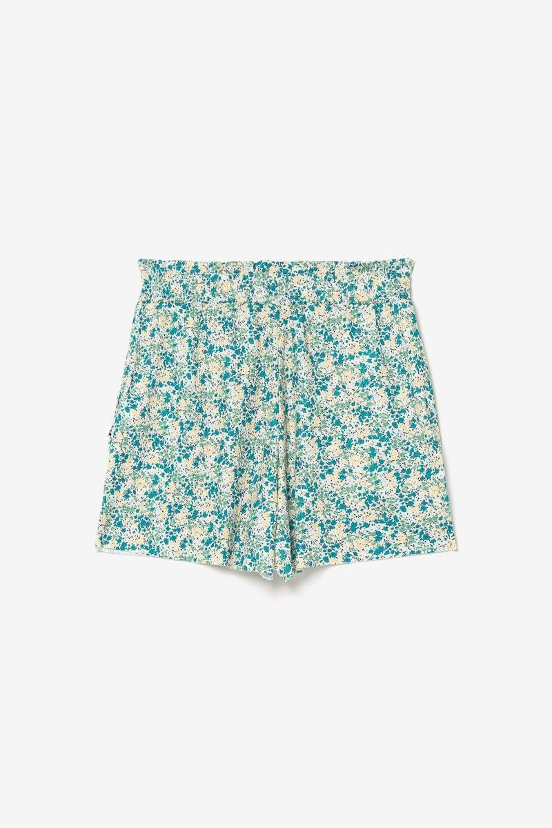 Le Temps Des Cerises Short Oxagi à Motif Floral Vert