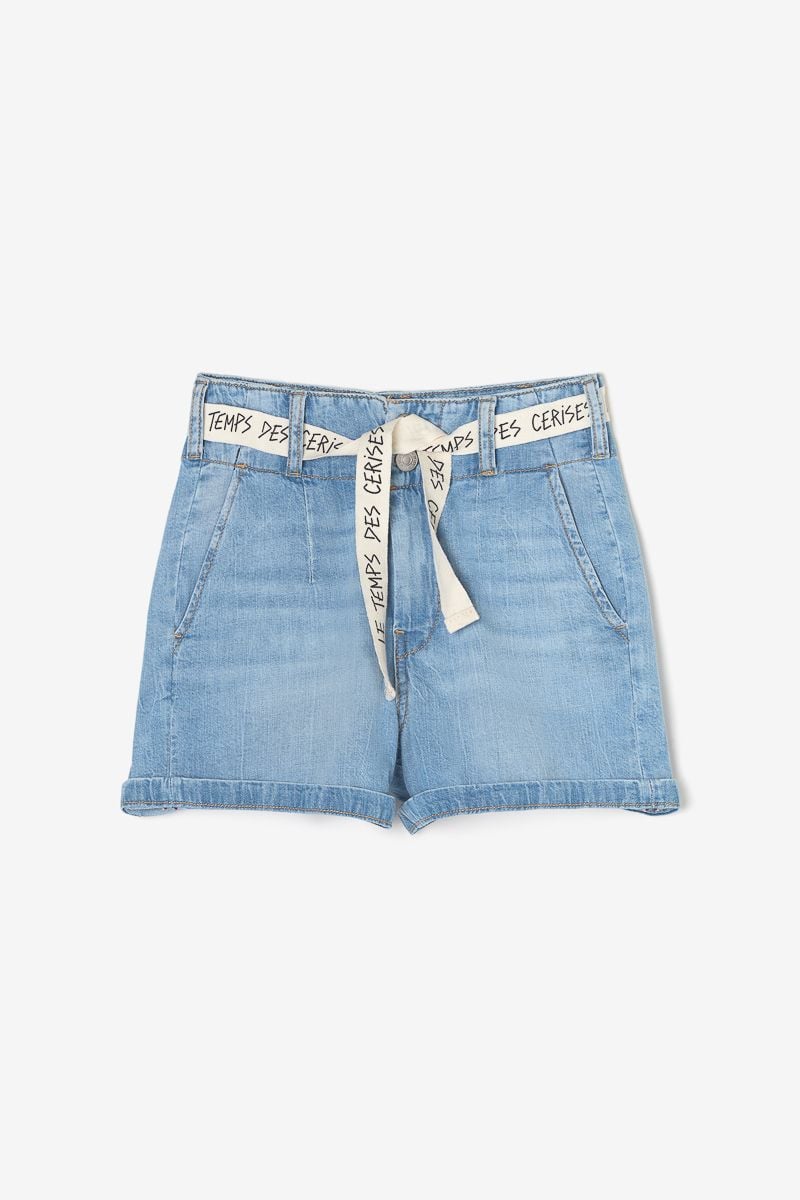Le Temps Des Cerises Short Pelham En Jeans Bleu Clair