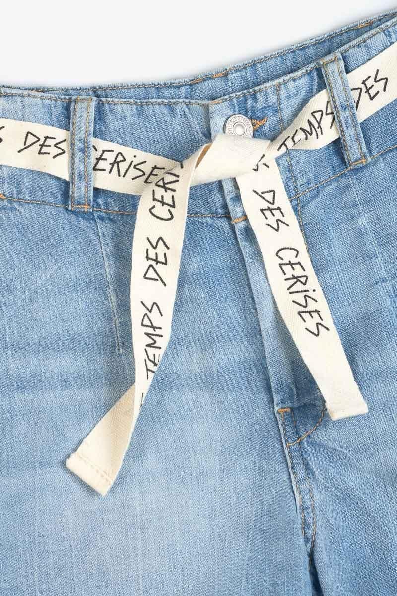 Le Temps Des Cerises Short Pelham En Jeans Bleu Clair