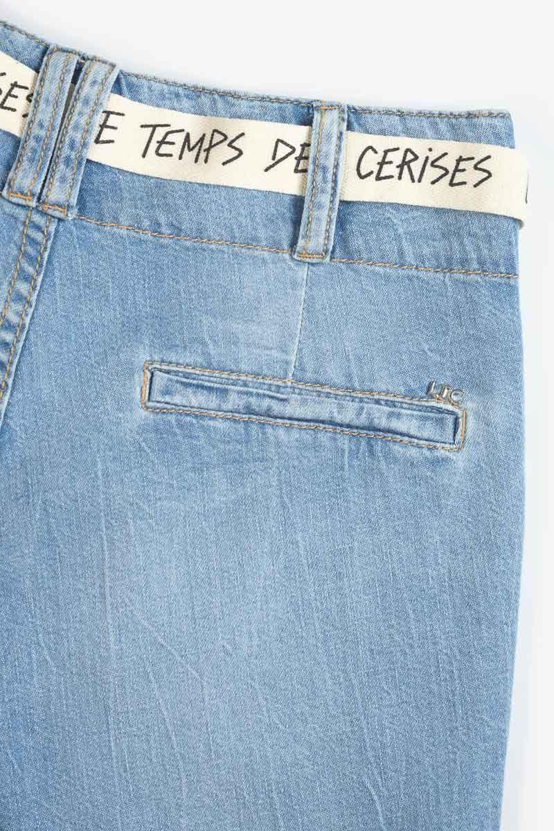 Le Temps Des Cerises Short Pelham En Jeans Bleu Clair