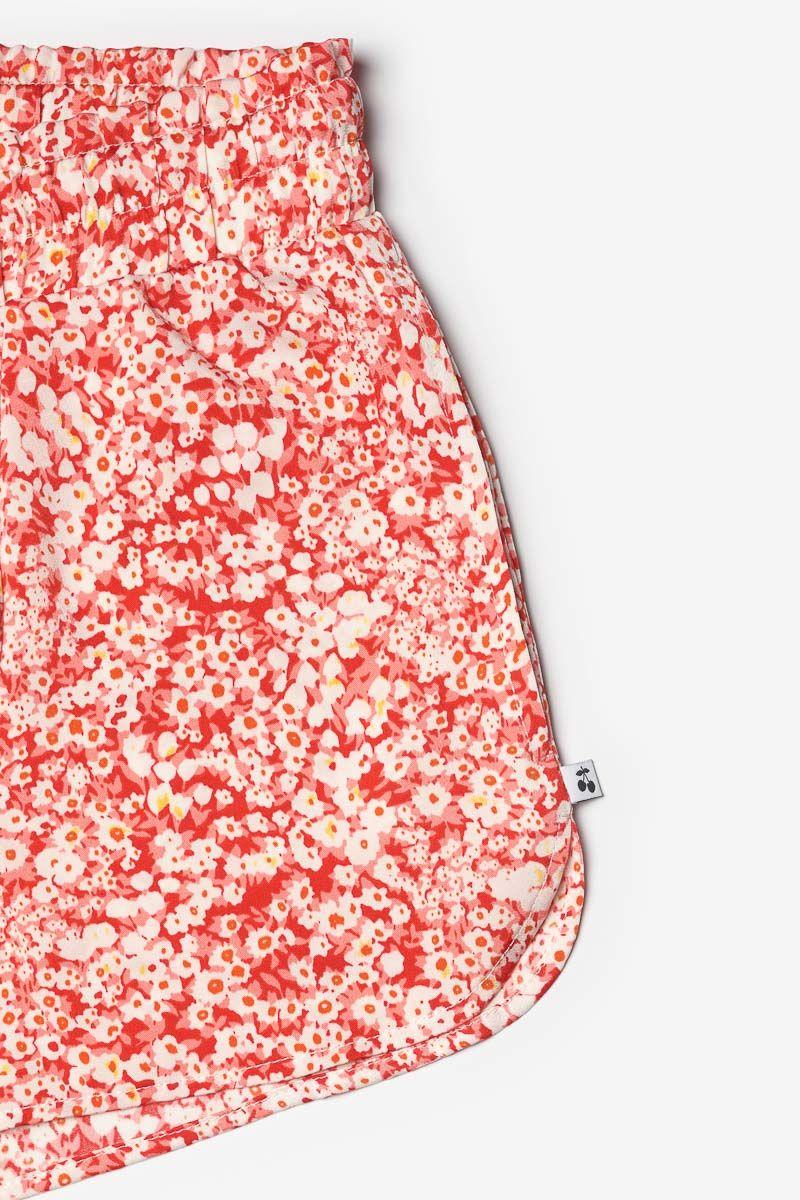 Le Temps Des Cerises Short Roseigi à Motif Floral Rouge