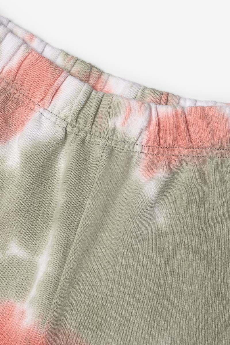 Le Temps Des Cerises Short Shouagi Tie And Dye Rose Et Kaki