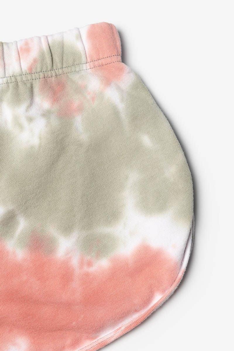 Le Temps Des Cerises Short Shouagi Tie And Dye Rose Et Kaki