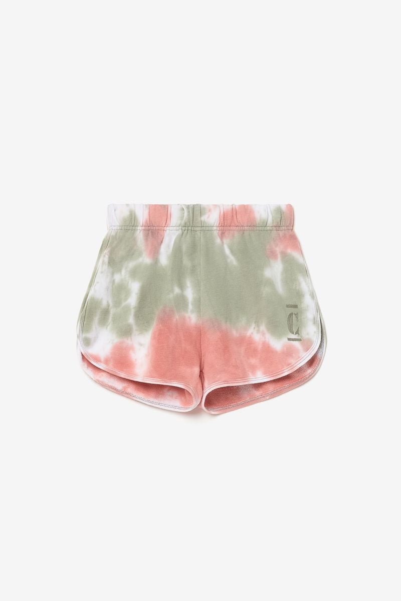 le temps des cerises Short Shouagi tie and dye rose et kaki