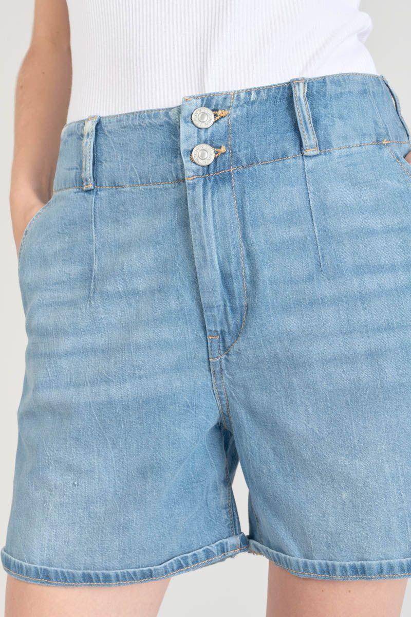 Le Temps Des Cerises Short Sydney En Jeans Bleu Clair