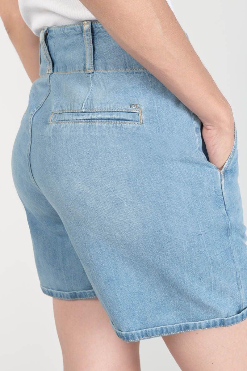 Le Temps Des Cerises Short Sydney En Jeans Bleu Clair