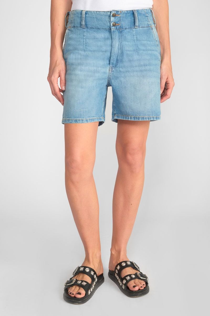 Le Temps Des Cerises Short Sydney3 En Jeans Bleu Clair