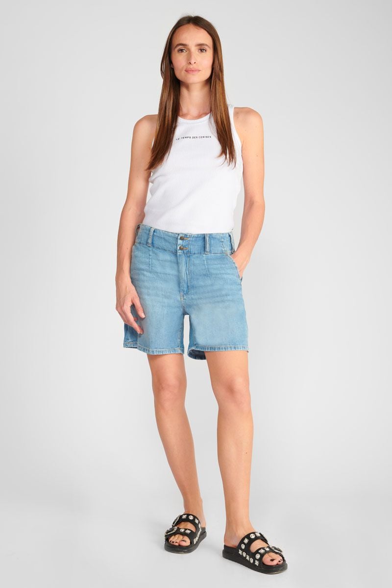 le temps des cerises Short Sydney3 en jeans bleu clair