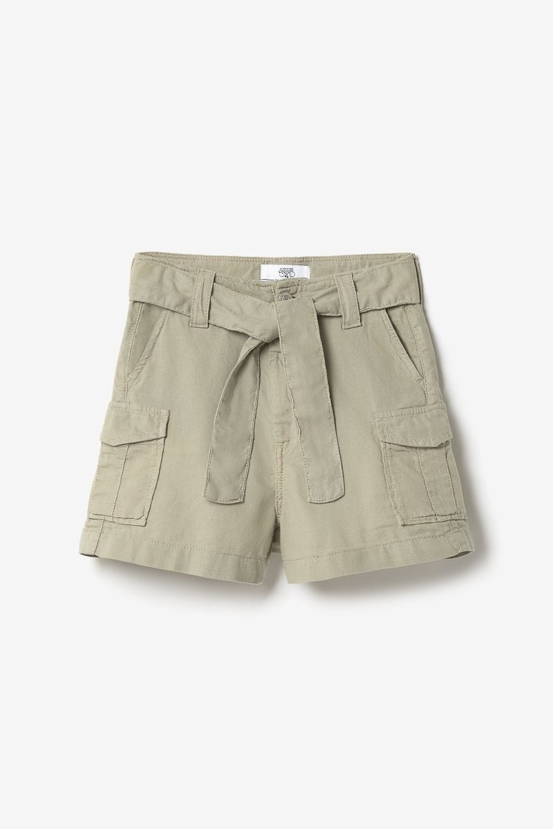 Le Temps Des Cerises Short Taille Haute Kally Kaki Clair