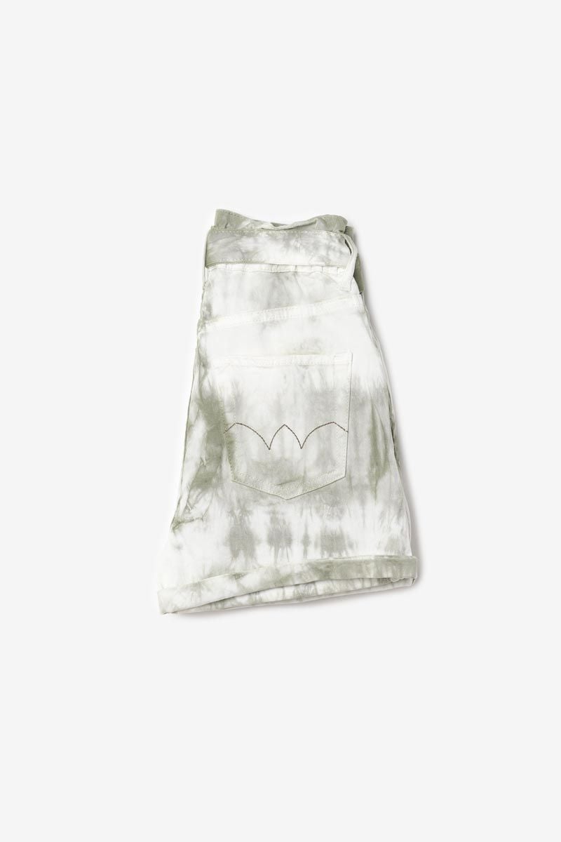 Le Temps Des Cerises Short Taille Haute Thyla Tie And Dye Kaki