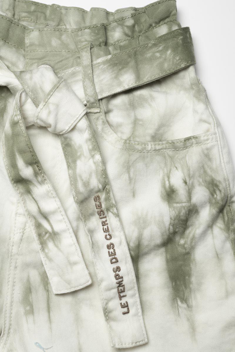 Le Temps Des Cerises Short Taille Haute Thyla Tie And Dye Kaki
