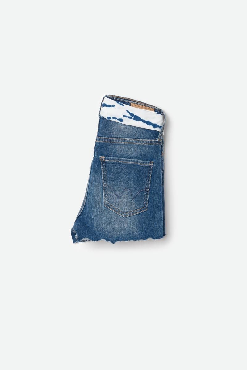Le Temps Des Cerises Short Taille Haute Tika En Jeans Bleu Délavé