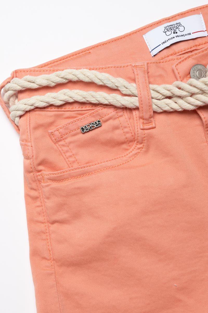 Le Temps Des Cerises Short Tiko Taille Haute Corail
