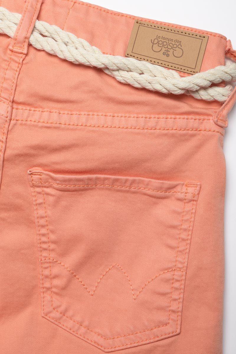 Le Temps Des Cerises Short Tiko Taille Haute Corail