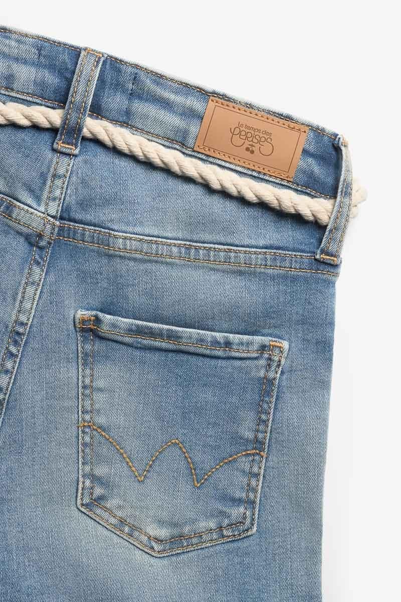 Le Temps Des Cerises Short Tiko Taille Haute En Jeans Bleu