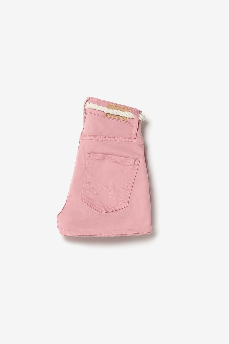 Le Temps Des Cerises Short Tiko Taille Haute Rose Poudré