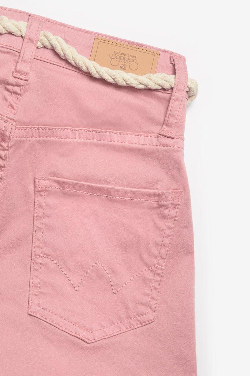 Le Temps Des Cerises Short Tiko Taille Haute Rose Poudré