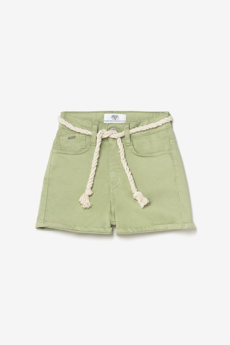 le temps des cerises Short Tiko taille haute vert amande
