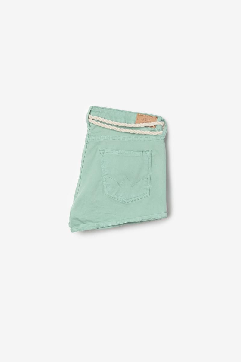 Le Temps Des Cerises Short Tiko Taille Haute Vert D'eau