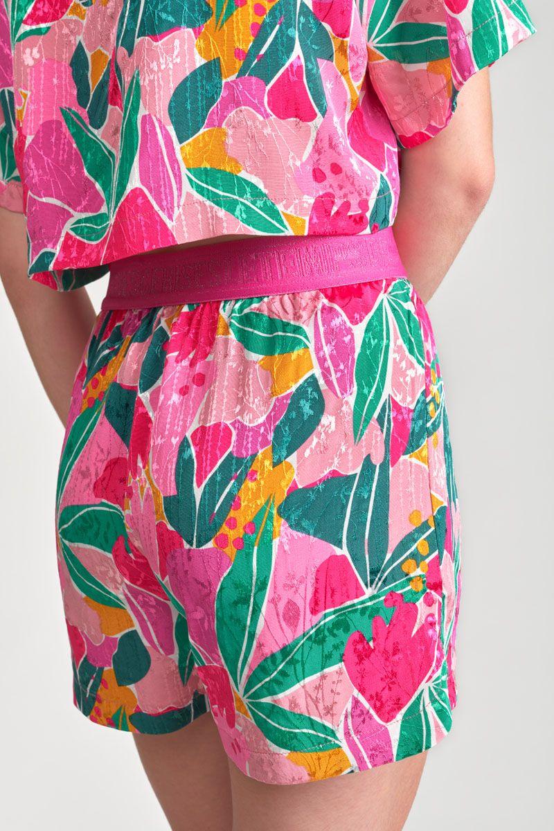 Le Temps Des Cerises Short Trillegi Fuchsia à Motif Fantaisie